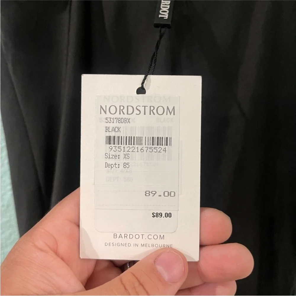 Bardot Black Satin Slip Dress - Picture 2 of 3